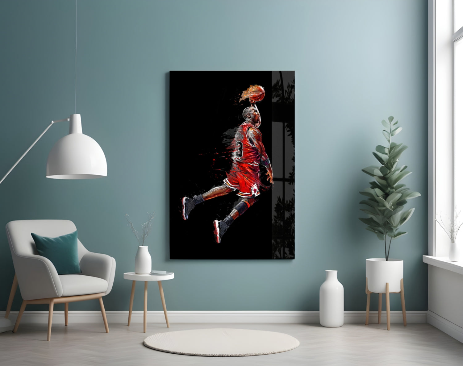 Glass Art, Glass Printing, Tempered Glass, Michael Jordan, Man Cave Glass Wall, Motivation Glass, Basketball Glass top Wall,