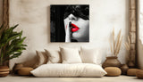 Red Lips Glass Wall Art