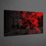 Red Smoke Mega Glass Wall Art