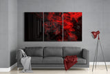 Red Smoke Mega Glass Wall Art