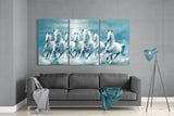 Running Horses Mega Glass Wall Art