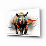 Rhino Glass Wall Art || Designer Collection