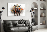 Rhino Glass Wall Art || Designer Collection