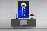 Einstein "I told you" Glass Wall Art Blue