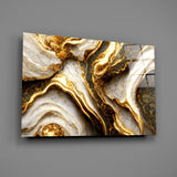 Golden Marble Glass Wall Art