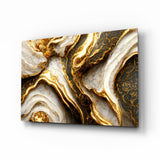 Golden Marble Glass Wall Art