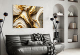 Golden Marble Glass Wall Art