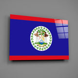 Flag of Belize Glass Wall Art