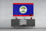 Flag of Belize Glass Wall Art