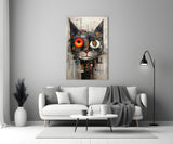 Cat Glass Wall Art