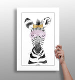 Sleepy Zebra Aluminum Print