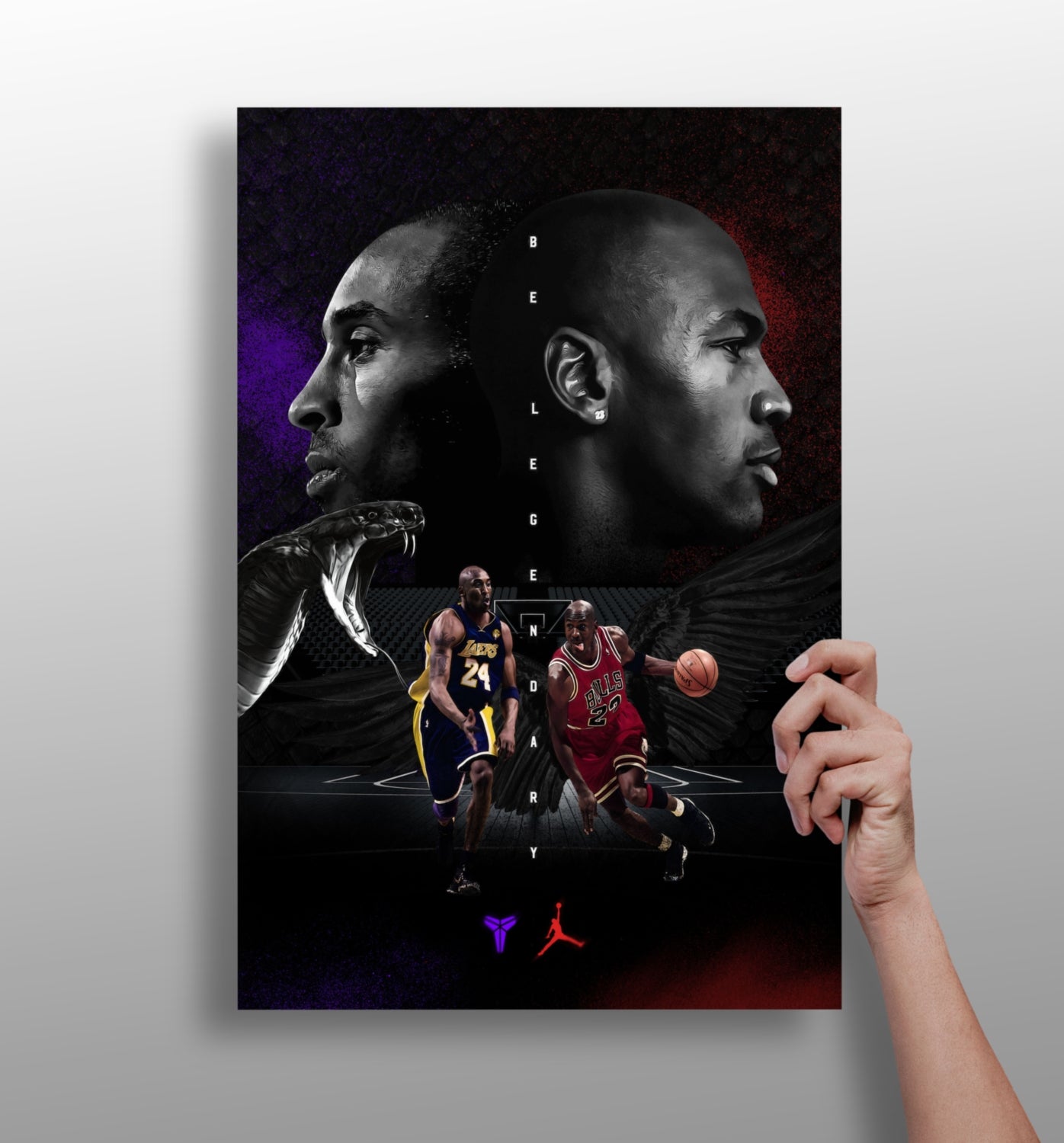 Kobe Bryant-Michael Jordan Aluminum Print