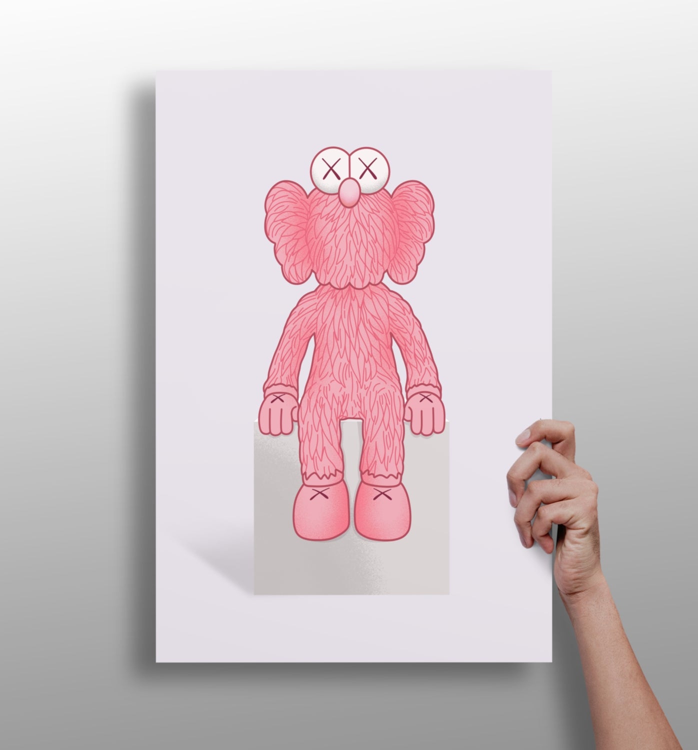 Kaws Pink Aluminum Print