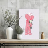 Hugging Kaws Aluminum Print