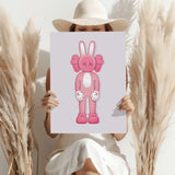 Pink Kaws Aluminum Print