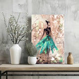 Lady in Green Dress Aluminum Print