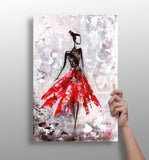 Lady in Red Dress Aluminum Print