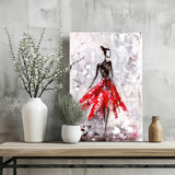 Lady in Red Dress Aluminum Print