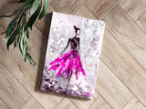 Lady in Pink Dress Aluminum Print