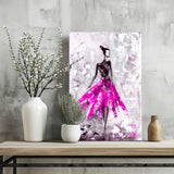 Lady in Pink Dress Aluminum Print