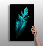 Teal Feather Aluminum Print