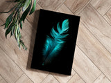 Teal Feather Aluminum Print