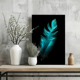 Teal Feather Aluminum Print