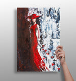 Woman in Red Aluminum Print