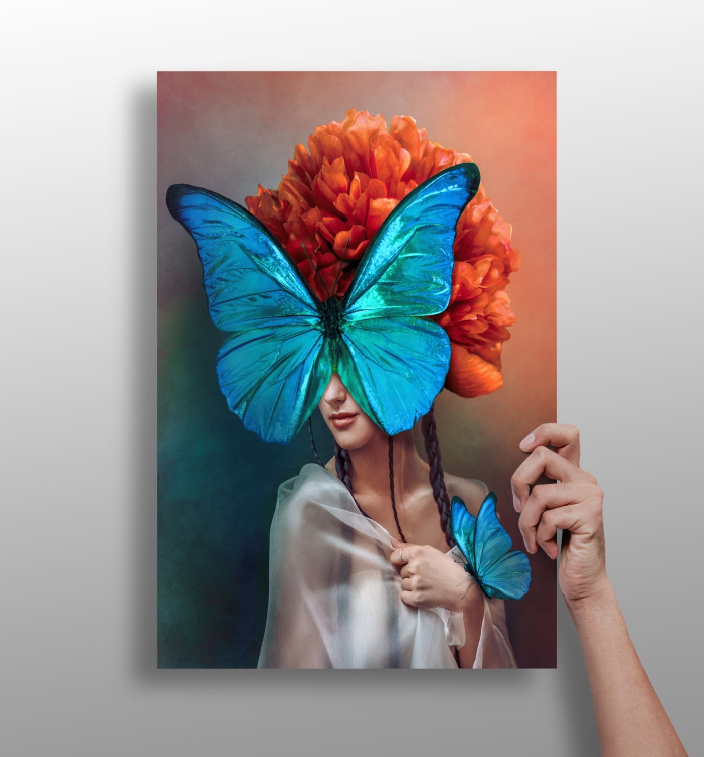 Butterfly Woman Aluminum Print