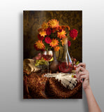 Wine and Flowers Aluminum Print