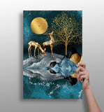 Deers at Night Aluminum Print