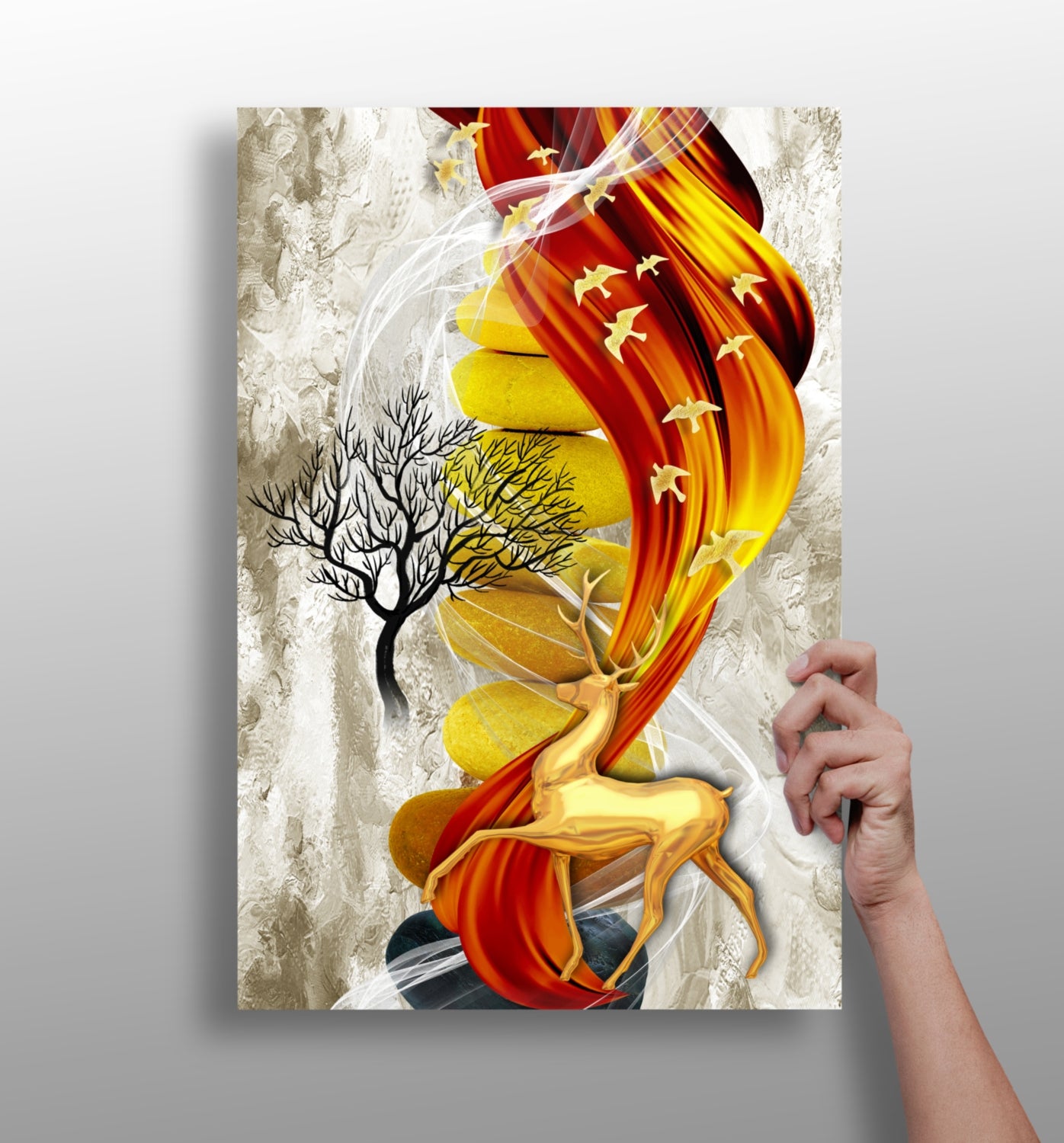 Abstract Deer Aluminum Print