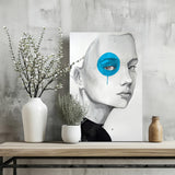 Girl With Blue Aluminum Print