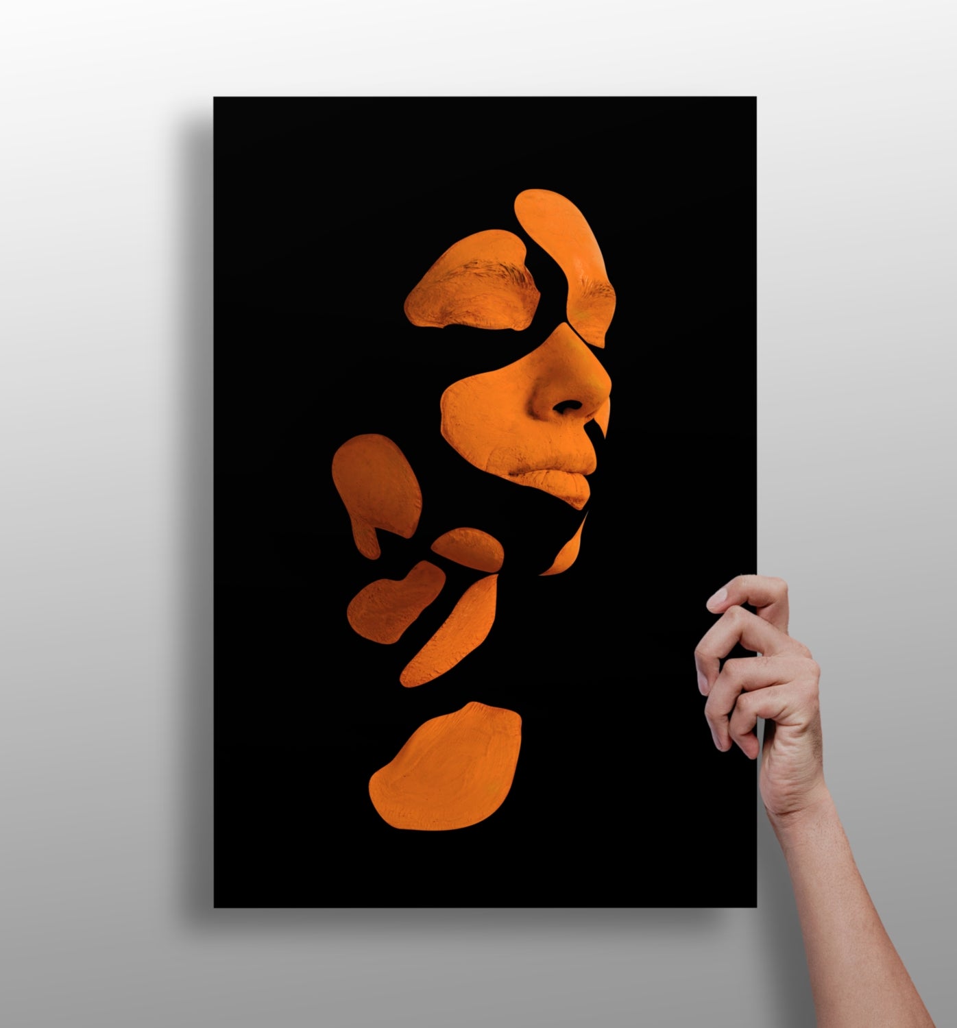 Woman in Style Orange Aluminum Print