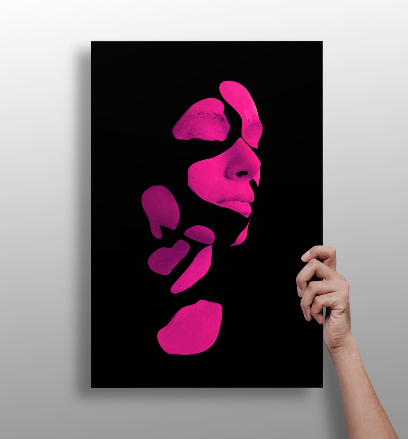 Woman in Style Fuschia Aluminum Print