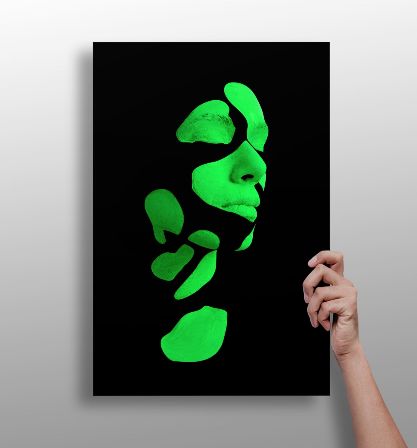 Woman in Style Green Aluminum Print