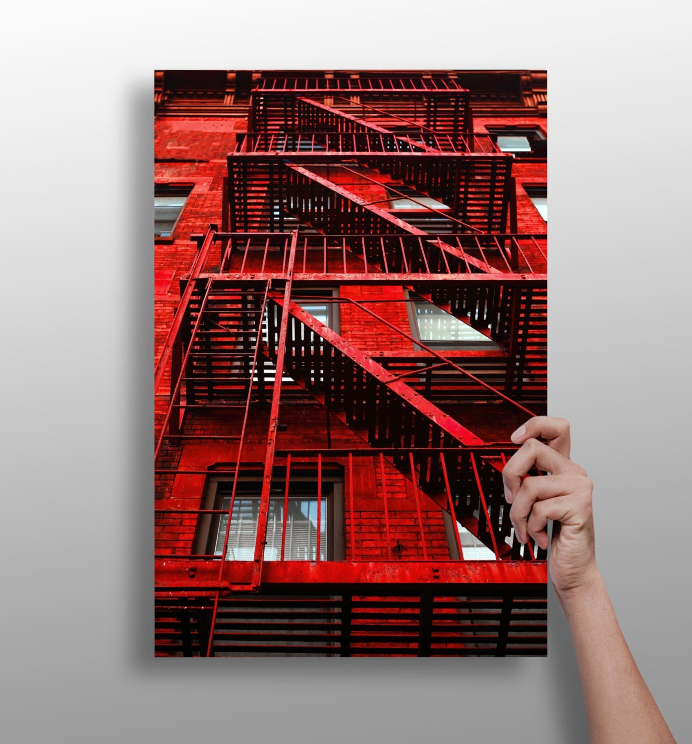 Stairs Red Aluminum Print