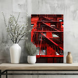 Stairs Red Aluminum Print