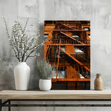 Stairs Orange Aluminum Print