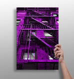 Stairs Purple Aluminum Print