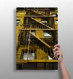 Stairs Yellow Aluminum Print