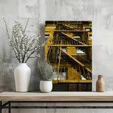 Stairs Yellow Aluminum Print