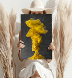 Abstract Yellow Smoke Aluminum Print