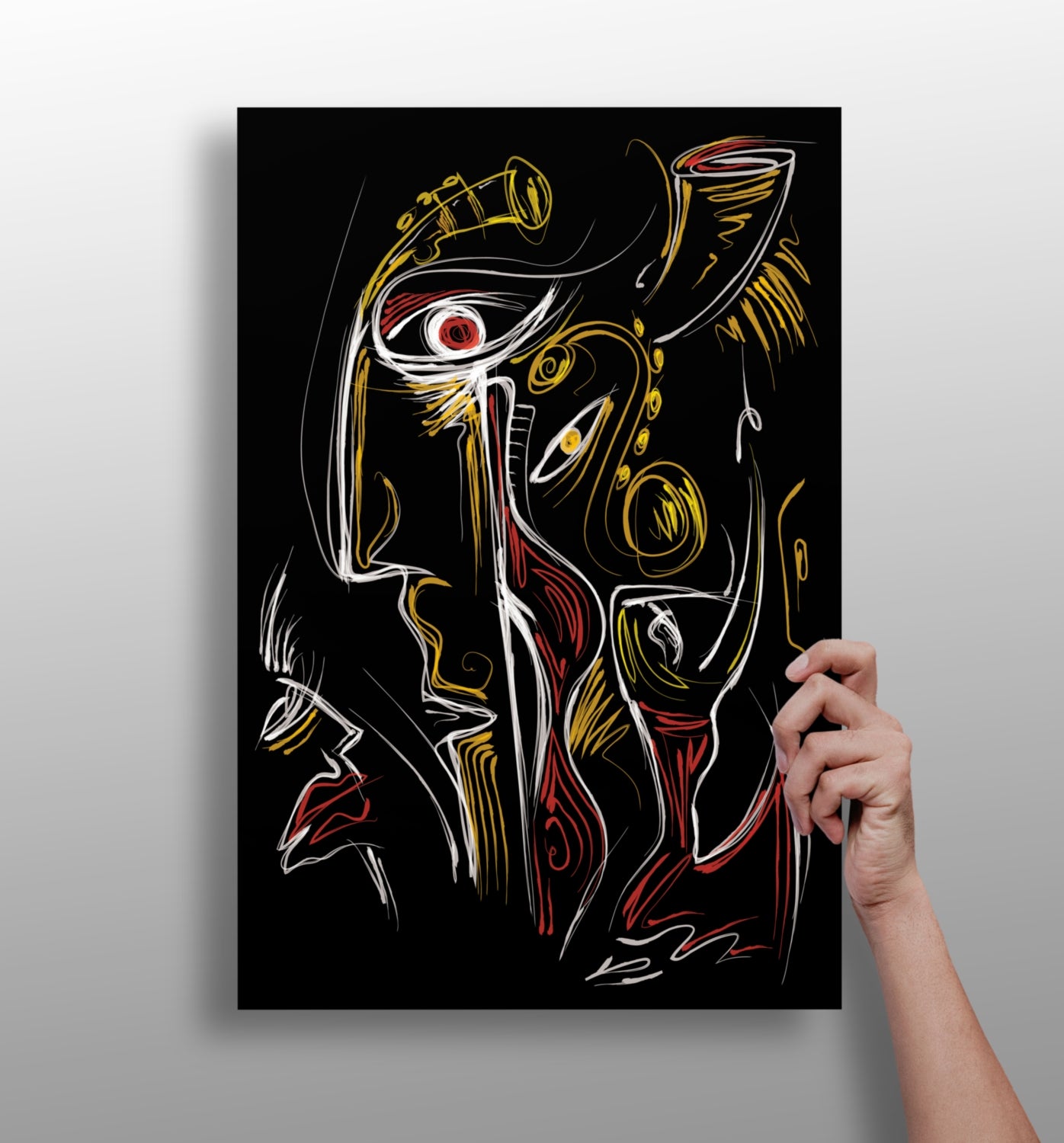 Abstract Art Faces Aluminum Print