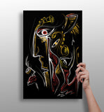 Abstract Art Faces Aluminum Print