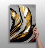 Gold-Gray Lines Aluminum Print