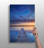 Dock View at Sunset Aluminum Print