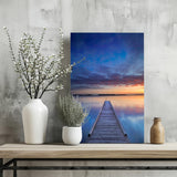 Dock View at Sunset Aluminum Print