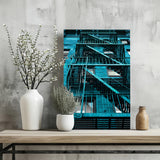 Stairs Teal Aluminum Print