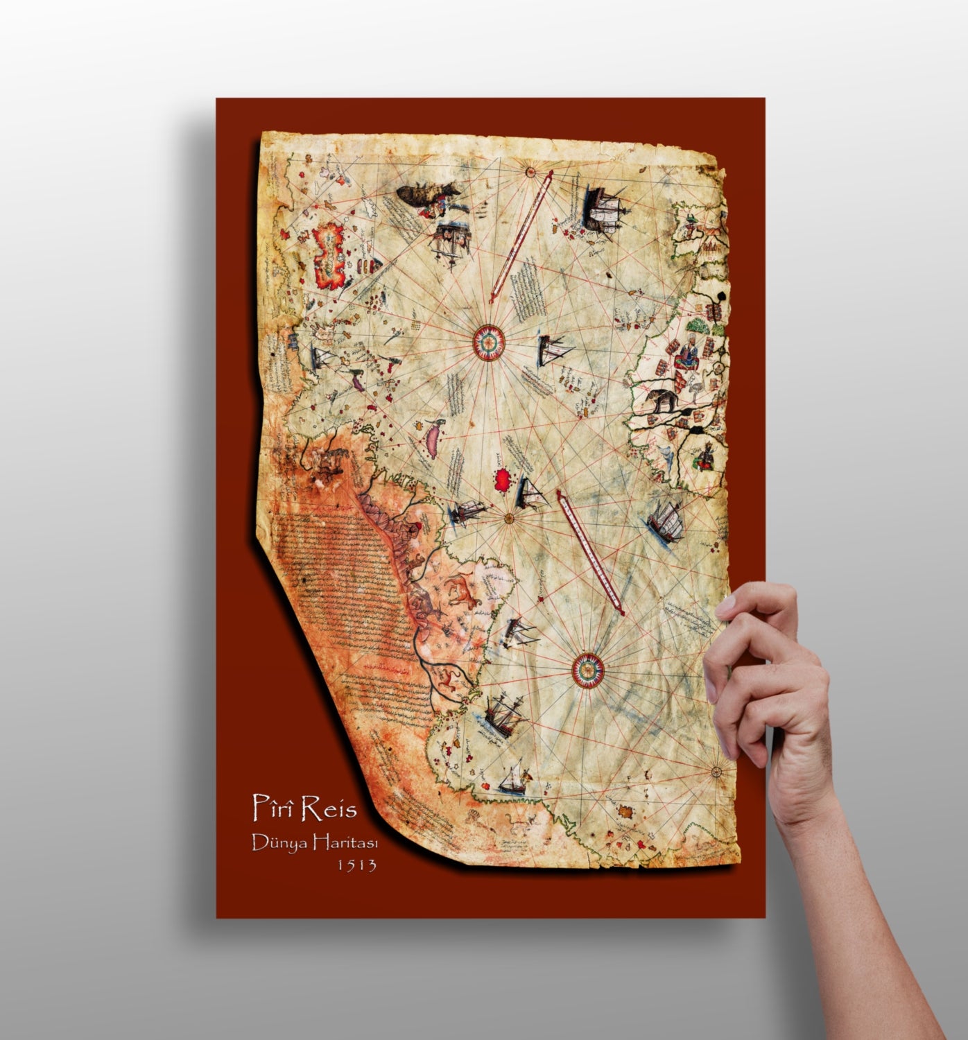 Piri Reis Map Aluminum Print